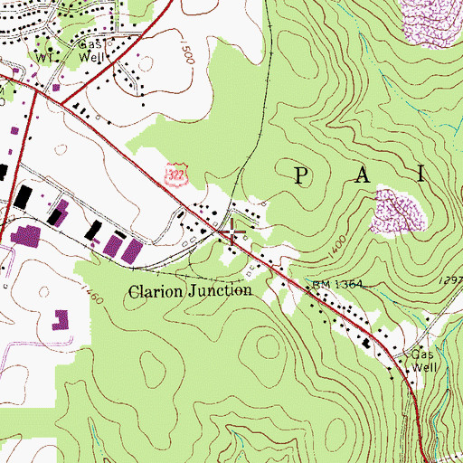 Topographic Map of Clarion Junction, PA