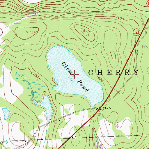 Topographic Map of Clemo Pond, PA