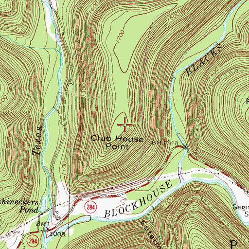 Topographic Map of Club House Point, PA