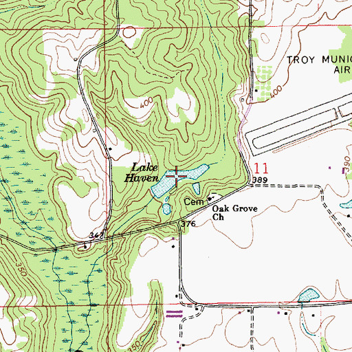 Topographic Map of Lake Haven, AL