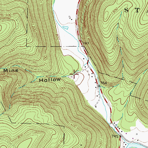 Topographic Map of Coal Mine Hollow, PA