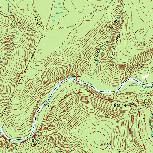 Topographic Map of Coal Run, PA
