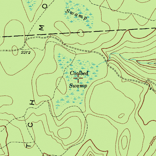 Topographic Map of Coalbed Swamp, PA