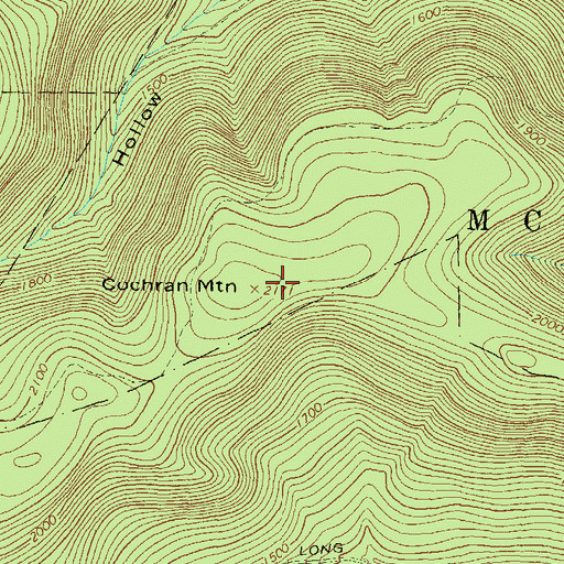 Topographic Map of Cochran Mountain, PA