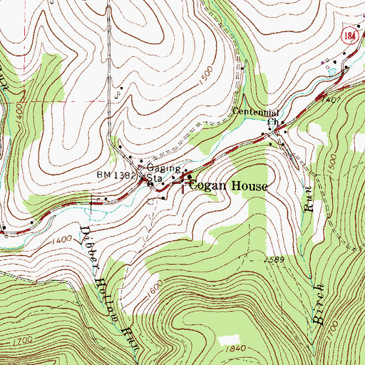 Topographic Map of Cogan House, PA