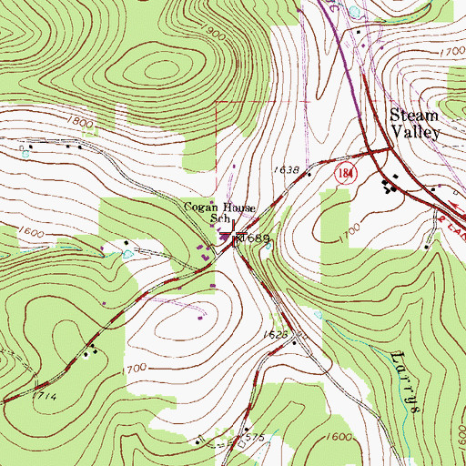 Topographic Map of Cogan House School, PA