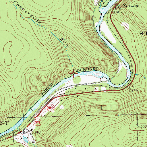 Topographic Map of Connerville Run, PA