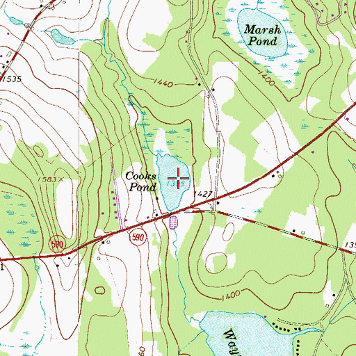 Topographic Map of Cooks Pond, PA