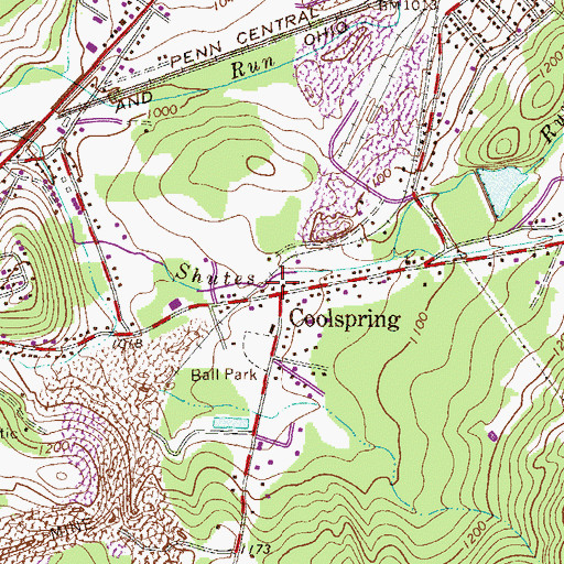 Topographic Map of Coolspring, PA