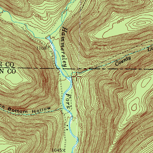 Topographic Map of County Line Run, PA