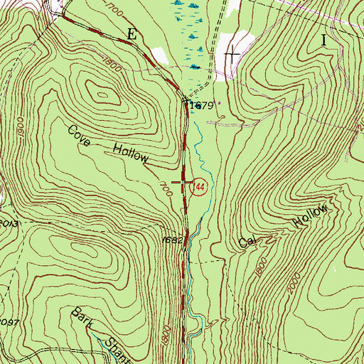 Topographic Map of Cove Hollow, PA