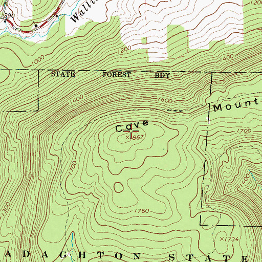 Topographic Map of Cove Mountain, PA