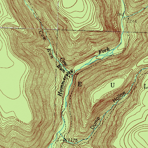 Topographic Map of Cow Run, PA