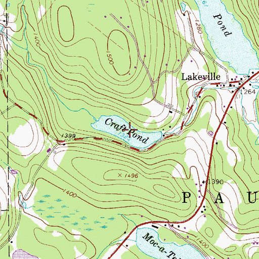 Topographic Map of Craft Pond, PA