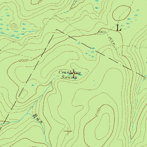 Topographic Map of Cranberry Swamp, PA