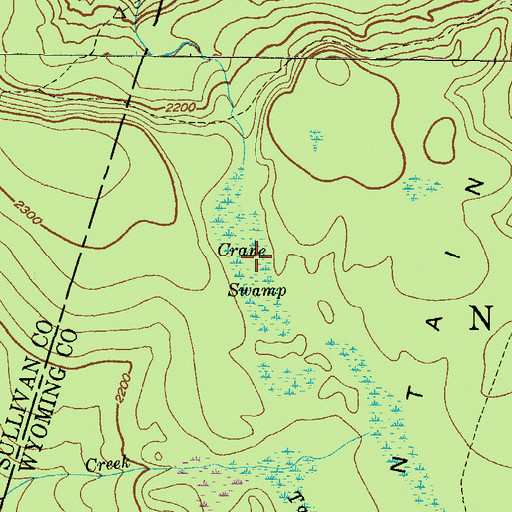Topographic Map of Crane Swamp, PA