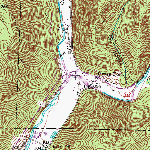 Topographic Map of Cross Fork, PA