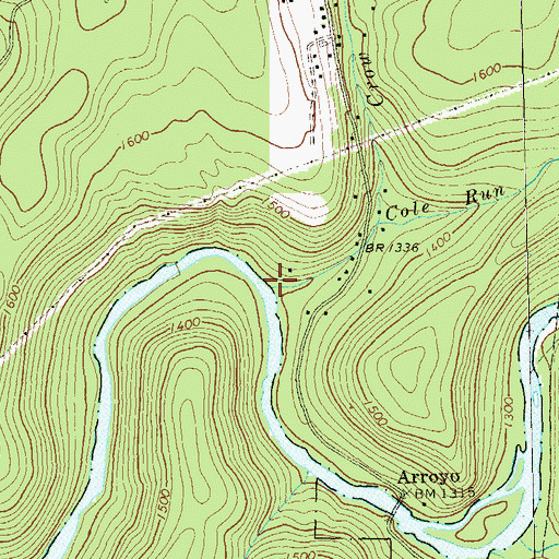 Topographic Map of Crow Run, PA