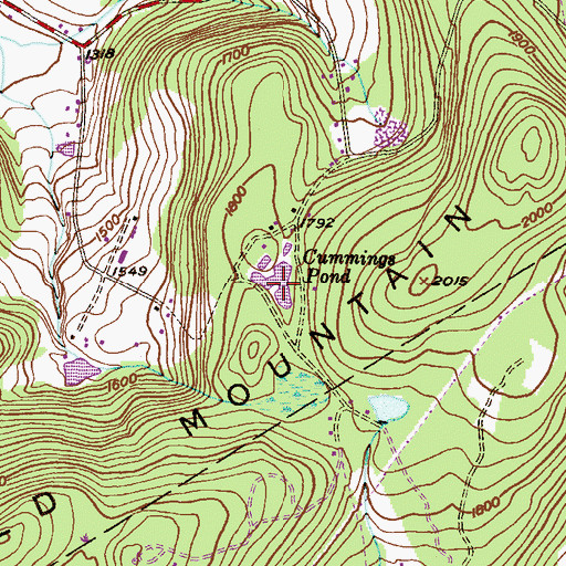Topographic Map of Cummings Pond, PA