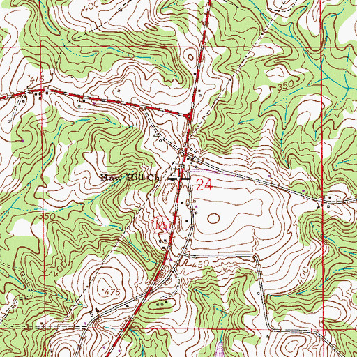 Topographic Map of Haw Hill Church, AL