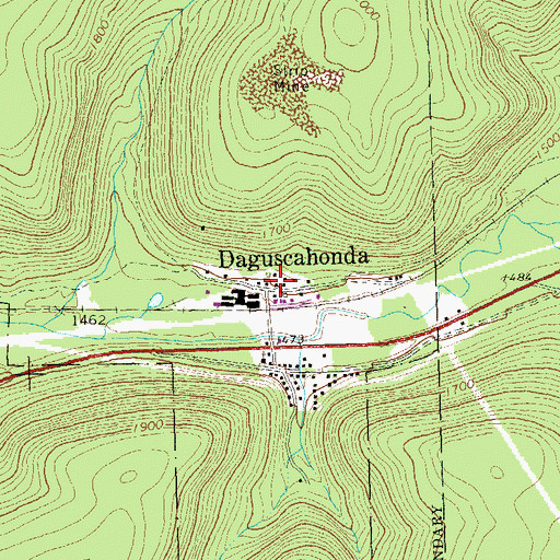 Topographic Map of Daguscahonda, PA