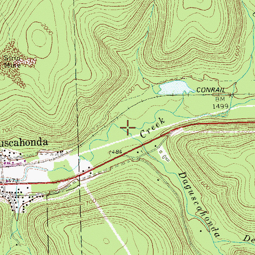 Topographic Map of Daguscahonda Run, PA