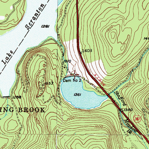 Topographic Map of Dam Number Two, PA