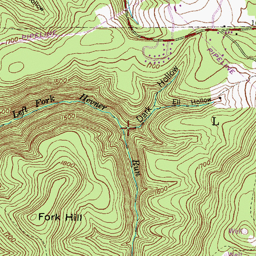 Topographic Map of Dark Hollow, PA