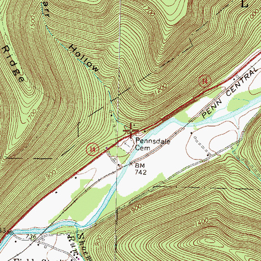 Topographic Map of Darr Hollow, PA