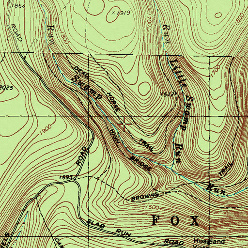 Topographic Map of Dead Horse Trail, PA