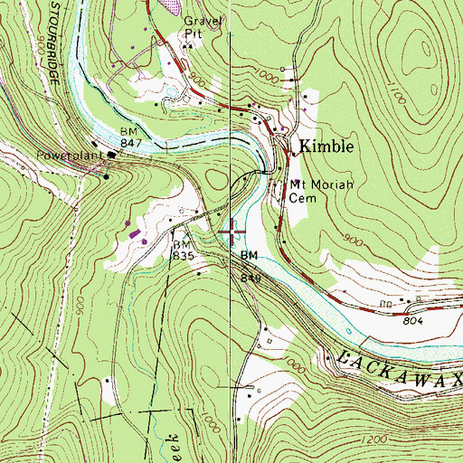 Topographic Map of Decker Creek, PA