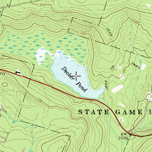 Topographic Map of Decker Pond, PA