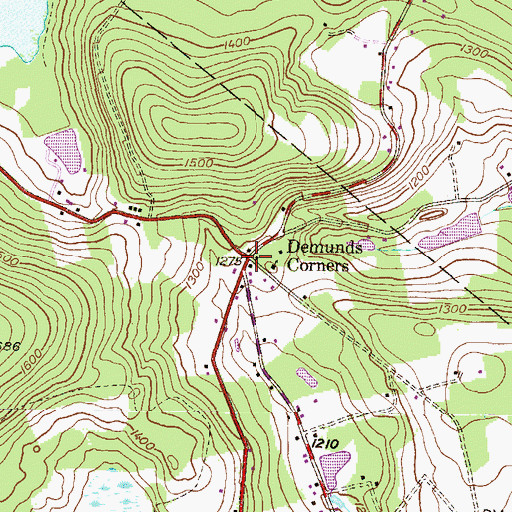 Topographic Map of Demunds Corners, PA