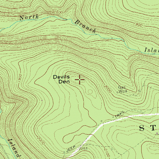 Topographic Map of Devils Den, PA
