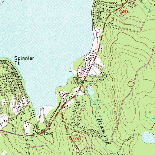 Topographic Map of Diamond Creek, PA
