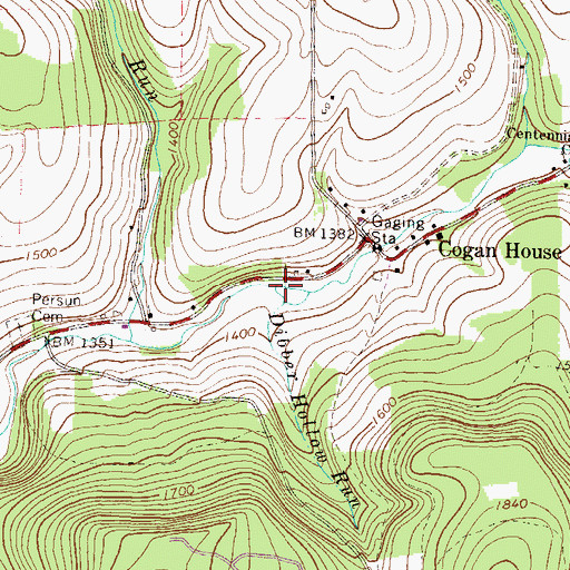 Topographic Map of Dibber Hollow Run, PA