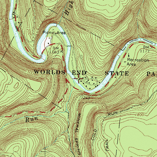 Topographic Map of Double Run, PA
