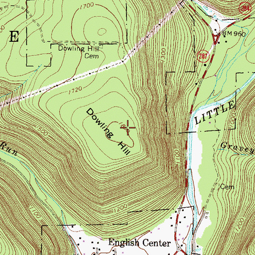 Topographic Map of Dowling Hill, PA