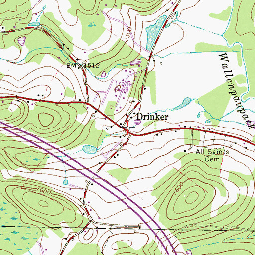 Topographic Map of Drinker, PA