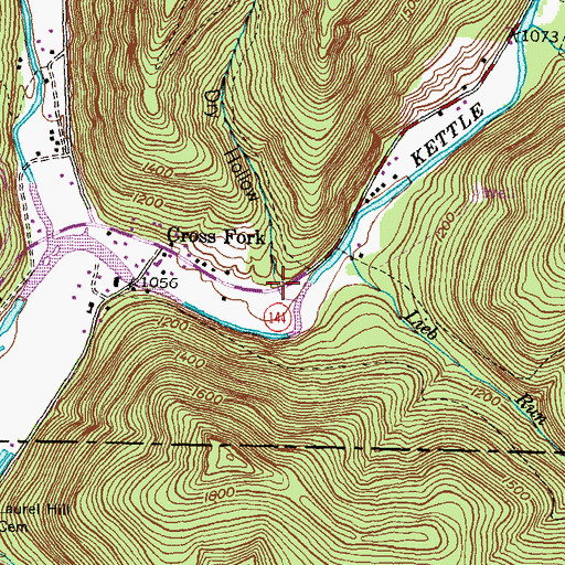 Topographic Map of Dry Hollow, PA
