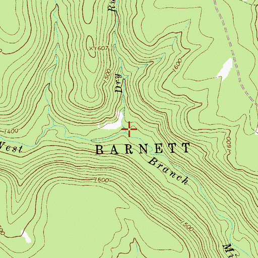 Topographic Map of Dry Run, PA