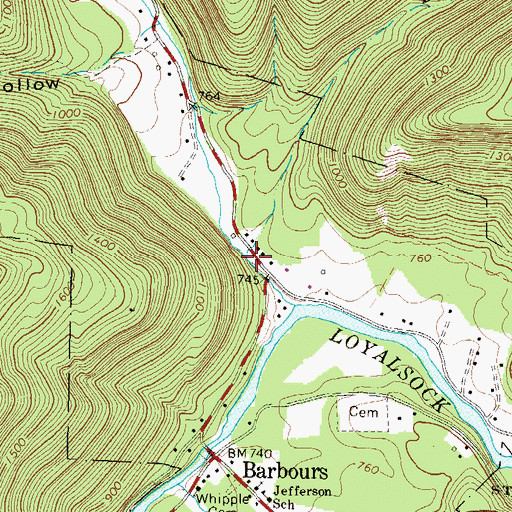 Topographic Map of Dry Run, PA