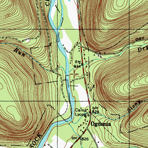 Topographic Map of Dry Run, PA