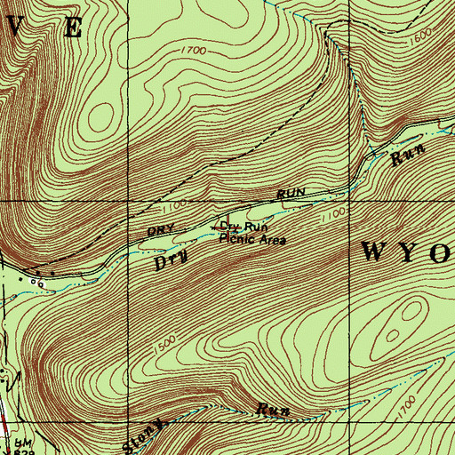 Topographic Map of Dry Run Picnic Area, PA
