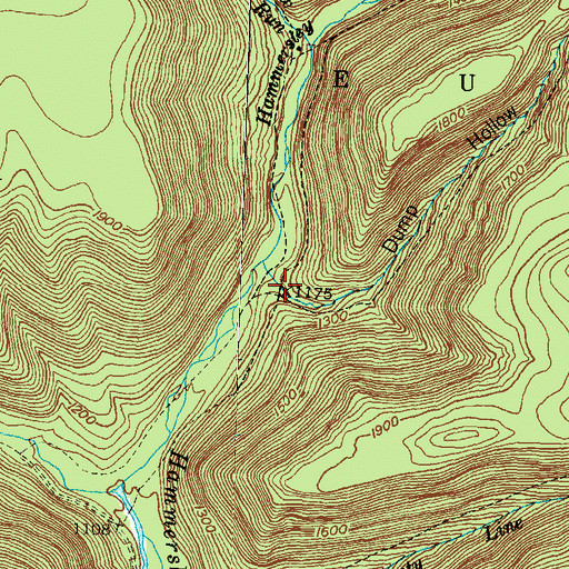 Topographic Map of Dump Hollow, PA