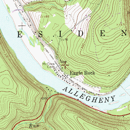 Topographic Map of Eagle Rock, PA