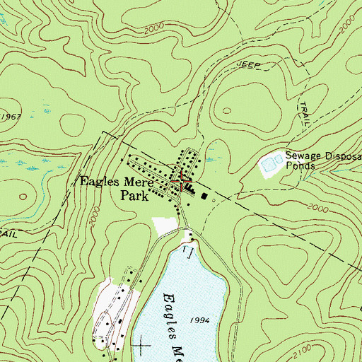 Topographic Map of Eagles Mere Park, PA