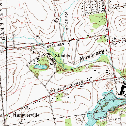 Topographic Map of East Branch Monocacy Creek, PA