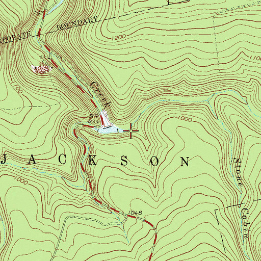 Topographic Map of East Branch Rattling Creek, PA