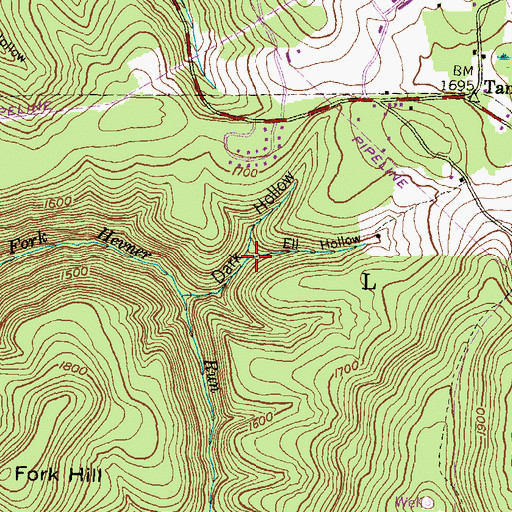 Topographic Map of Eli Hollow, PA